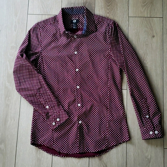 H&M Slim Fit Mens Button Up Shirt - Picture 1 of 3
